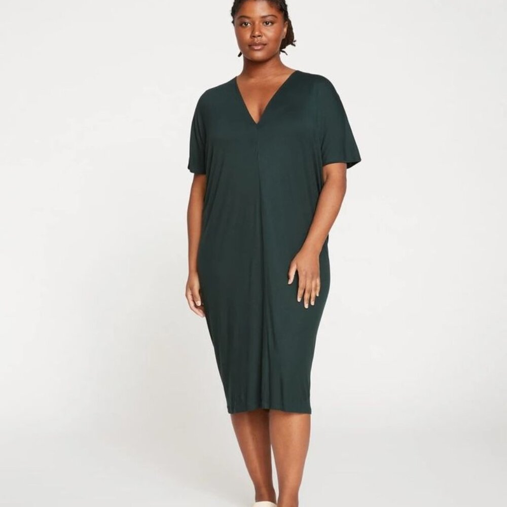 Universal Standard Teresa Liquid Jersey V–Neck Dress